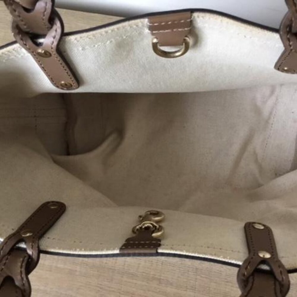 Authentic Gucci GG Canvas Tote Bag with Attached Gucci Leather Pouch - Picture 5 of 14